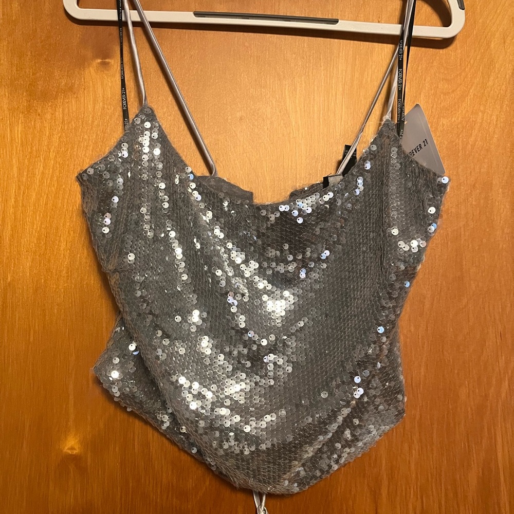 Forever 21 Silver Sequin Camisole